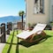Deko Living Outdoor Cedar Wood Patio Lounge Chair with White Textilene Fabric COP20206WHT - alternate 2